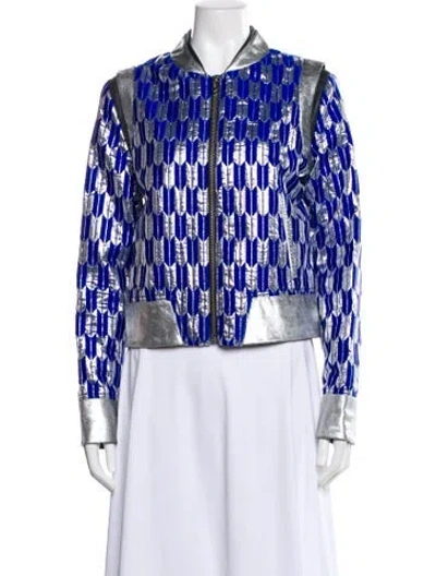 Pre-owned The Mighty Company Printed Jacket In Blue