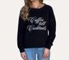The Minted Olive Coffee Till Cocktails Graphic Crewneck Tee In Black In Black