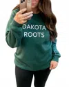 The Minted Olive Dakota Roots Crew Sweatshirt In Forest Green In Green