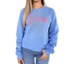 The Minted Olive Gratitude Graphic Crewneck Sweatshirt In Carolina Blue In Blue