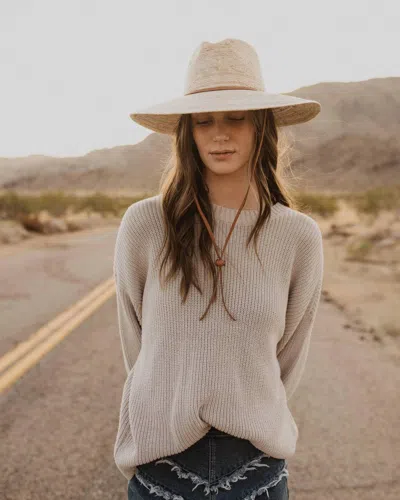 The Modern Cactus Co Western Cowgirl Palm Leaf Hat With Chin Straps In Natural In Transparent
