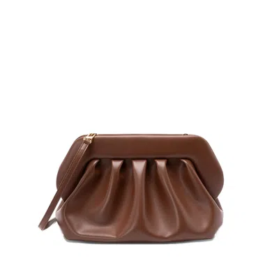 The Moire Bios Gathered Clutch Bag In Brown