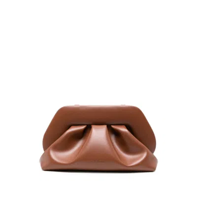 The Moire Bios Ruched Clutch Bag In Brown