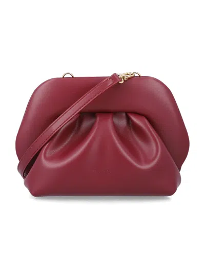 The Moire The Moirè Gathered Crossbody Clutch In Bordeaux