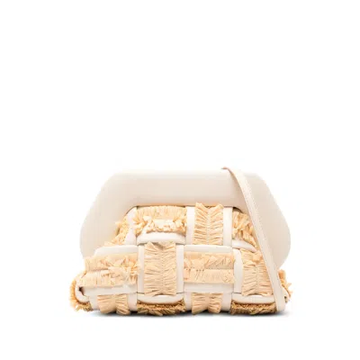 The Moire Medium Bios Fringed Clutch Bag In Neutral