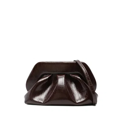 The Moire Medium Bios Rigato Clutch Bag In Brown