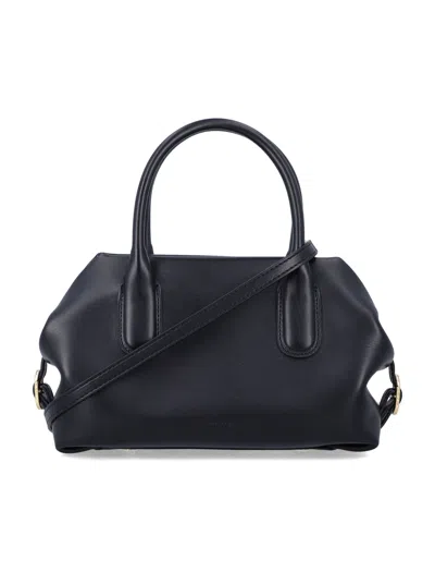 The Moire The Moirè Mini Structured Vegan Leather Bag In Black