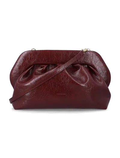 The Moire The Moirè Moirè Bios Vegan Leather-alternative Mini Clutch With Sculptural Gathered Design In Viola