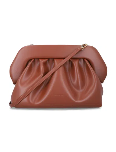 The Moire The Moirè Ruched Shoulder Bag In Marrone