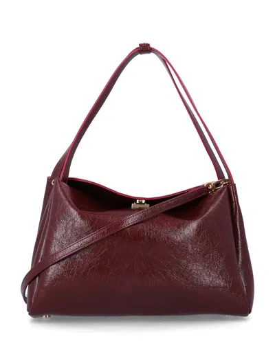 The Moire The Moirè Structured Hobo Shoulder Bag In Bordeaux