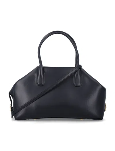 The Moire The Moirè Structured Tote Bag With Shoulder Strap In Nero