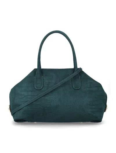 The Moire The Moirè Textured Tote Bag With Crossbody Strap In Verde