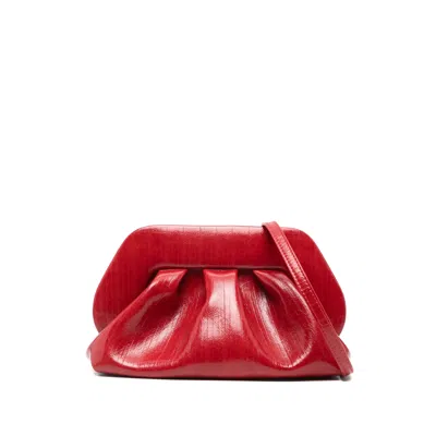 The Moire Tia Clutch Bag In Red