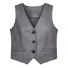 The Molc Women's Riva Grey Vest In Gray