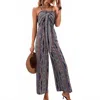 The Moment Collection Boho Halter Wide Leg Jumpsuit In Multi In Multi
