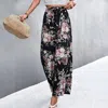 The Moment Collection Women's Floral Wide Leg Pant In Black In Black