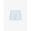 The Nap Co Womens Ice Blue Pointelle-pattern Boxer-style Cotton-jersey Pyjama Shorts