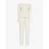 The Nap Co Womens Pointelle Open-work Cotton-jersey Pyjama Set Buttermilk In Buttermilk