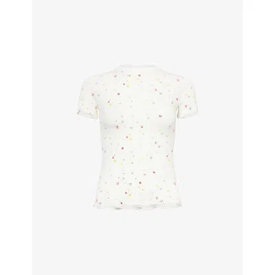 The Nap Co Womens Slim-fit Ditsy Stretch-jersey Pyjama Top Ditsy Floral