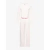 The Nap Co Womens Ru & Rocka X  Pointelle Cotton-jersey Pyjama Set Pink