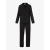 The Nap Co Womens Soot Relaxed-fit Patch-pocket Stretch-jersey Pyjama Set In Soot