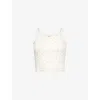 The Nap Co Womens  Pointelle Floral-print Cotton-jersey Top In Rose