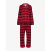 The Nap Co Womens  Fleece Plaid Cotton Pyjama Set In Red