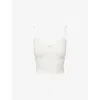 The Nap Co Womens  Pointelle Cami Cotton-knit Top In White