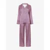 The Nap Co Womens  Printed Long-sleeve Satin Pyjama Set In Pink