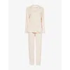 The Nap Co Womens  Relaxed-fit Stretch-jersey Pyjama Set In Peach