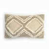 The Nascent Ember Shaggy Throw Pillow In Cream