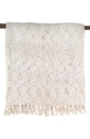 The Nascent Textured Oxford Throw Blanket In Cream