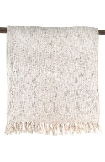 The Nascent Textured Oxford Throw Blanket In Cream