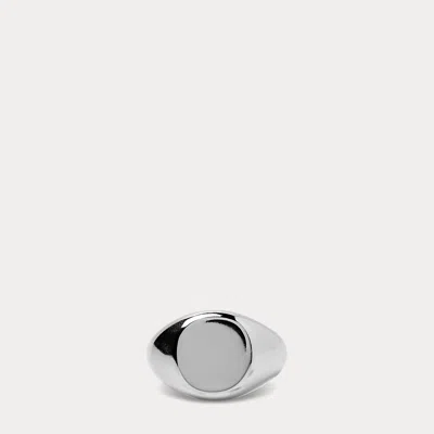 The Nautical Collection Ralph Lauren Sterling Silver Round Signet Ring In Gray