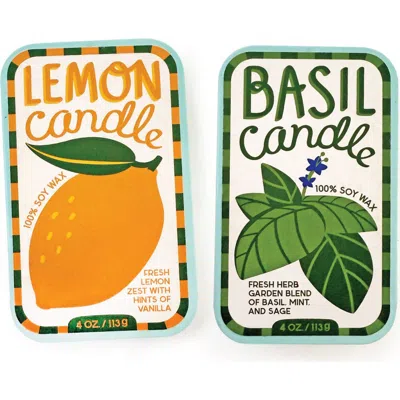 The Neighborgoods Basil & Lemon Candle Set Of 2 In Multi