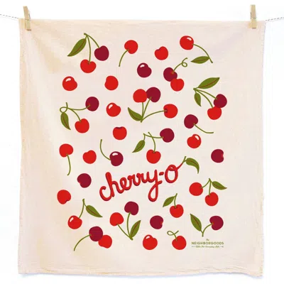 The Neighborgoods Cherry Dish Towel + Sponge Cloth Gift Set In Red