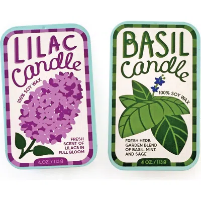 The Neighborgoods Lilac & Basil Candle Set Of 2 In Multi