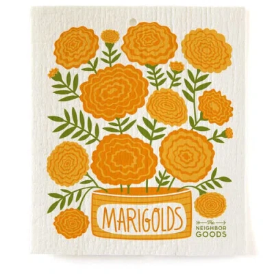 The Neighborgoods Marigolds Dish Towel + Sponge Cloth Gift Set In Multi