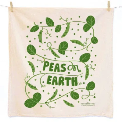 The Neighborgoods Peas Dish Towel + Sponge Cloth Gift Set In Multi