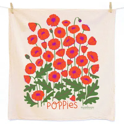 The Neighborgoods Poppy Dish Towel + Sponge Cloth Gift Set In Multi