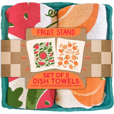 The Neighborgoods Set Of 2 Watermelon Peach Dish Towels In Multi