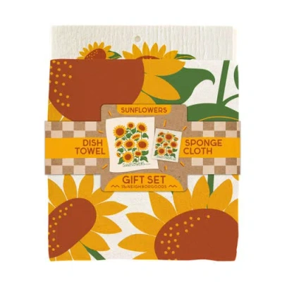 The Neighborgoods Sunflower Towel + Sponge Cloth Gift Set In Multi