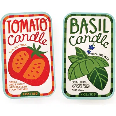 The Neighborgoods Tomato & Basil Candle Set Of 2 In Multi