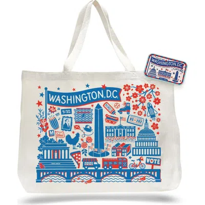 The Neighborgoods Washington Dc Landmarks Candle & Tote Gift Set In White