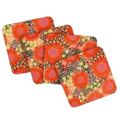 The Neighbourhood Threat Peachy Floral Coasters In Multi