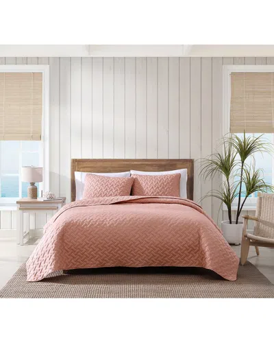The Nesting Company Luca Crinkled 3pc Quilt Set In Pink