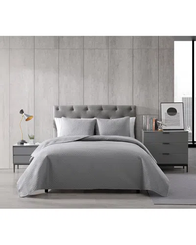 The Nesting Company Noah 3pc Quilt Set In Grey