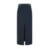 The New Archive Women's Blue The Double Button Midi Skirt