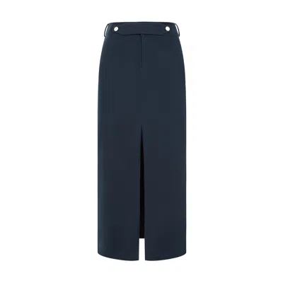 The New Archive Women's Blue The Double Button Midi Skirt