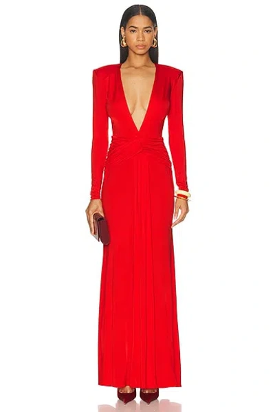 The New Arrivals By Ilkyaz Ozel Azure Maxi Dress In Red
